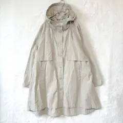 スプリングコート アウター フード付き ナチュラル コットン100% ベージュ