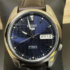 腕時計 SEIKO5 セイコー5 7S26 自動巻き 21石 ネイビー盤面