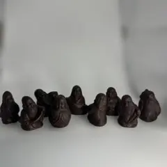中国盧記 紫砂九体吉祥置物セット 紫砂，置物 ，人物，陶器製 茶道具 茶寵
