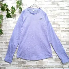 ニューバランス　ロンT　ロングTシャツ　トップス　パープル　ワッフル生地　Ⅿのサムネイル
