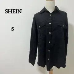 SHEIN ブラック　コーデュロイシャツジャケット Sサイズ