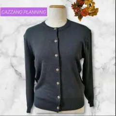 CAZZANO PLANNING カーディガン 黒 ウール混 金ボタン 日本製