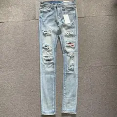 mnml ミニマル【新品未使用】リペアストレッチスキニーデニム 29 blue