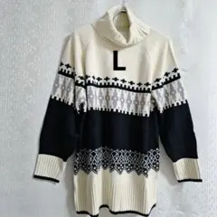 POPEYEandOLIVE 　タートルネック　ノルディックセーターL