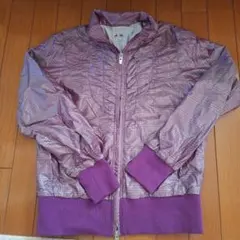 adidas 紫 チェック柄 ヤッケ M　アディダスゴルフ