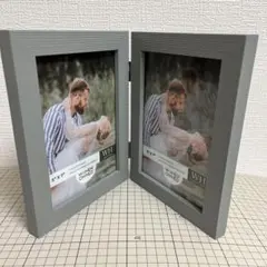 写真立て 2面 おしゃれ 折りたたみ式 木製フォトフレーム 2L判