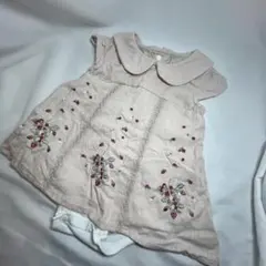 [美品]petit main ロンパース　いちご　レース70cm