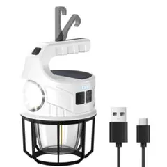 ランタン LED 1台多役 キャンプ 4000ｍAh USB ソーラー充電 防災のサムネイル