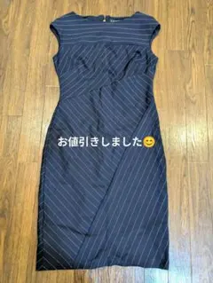 ローレンラルフローレン　ネイビー　ストライプワンピース