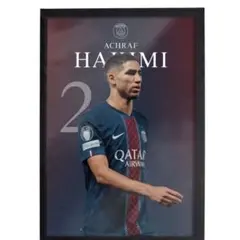 即日発送 Achraf Hakimi PSG ポスター 額装済み