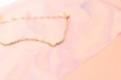 k18 18金 ブレスレット　イエローゴールド　スクリューチェーン1.3mm