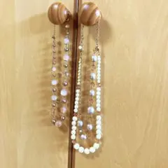ネックレス　2コセット　ビーズ　パール