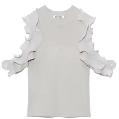 SNIDEL Sustainableフリルスリーブニットプルオーバー
