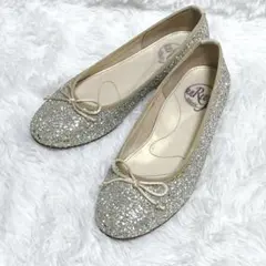 unReef バレエシューズ フラットシューズ ラメ シルバー 22.5cm