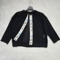 【新品級】RADIATE ロゴテープメッシュカーディガン ブラック 黒 M