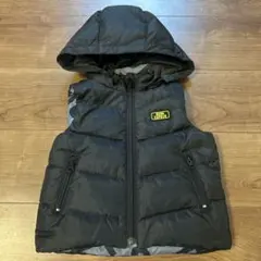 フード付きダウンベスト ブラック グレー
