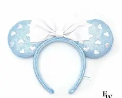 水色 スパンコール ミッキー耳カチューシャ