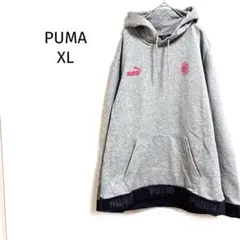 プーマ パーカー フーディー ACミラン ロゴプリント 裏起毛 グレー スポーツ