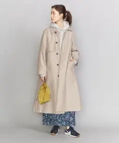 BYシャンブレーステンカラートレンチコート-撥水加工-