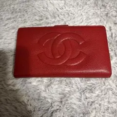 CHANEL キャビアスキン 長財布 ボルドー - メルカリ