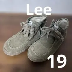 Lee コーデュロイオリーブグリーンハイカットスニーカー