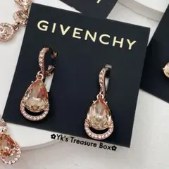 C746/GIVENCHY/ローズゴールドxシャンパン/しずく ピアス
