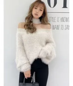 GYDA 2WAYシャギーチョーカーニット トップス