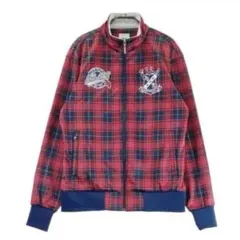 FILA GOLF フィラゴルフレディース 赤と青のチェック ジャケット　L
