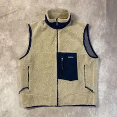 Patagonia レトロXフリースベスト アイボリー/ネイビー USA製 99