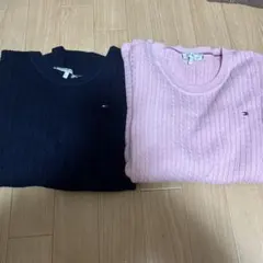 トミーヒルフィガーケーブルニット2枚セット
