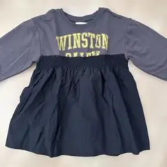 女の子　130 異素材ドッキングロゴプルオーバー チュニック新品❣️