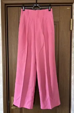 【美品】GU ピンク ワイドパンツ