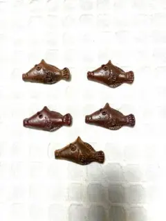 備前焼 お魚モチーフ 箸置き 5個セット 在銘あり 五郎兵衛窯 箱なし