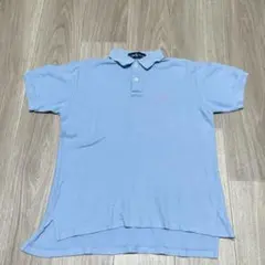 ラルフローレン ポロシャツ 半袖 青 無地 ワンポイント M ゴルフ 普段着