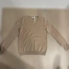 ピンクベージュ Vネック セーター 100%長袖　UNIQLO ユニクロ