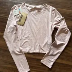 SKULLPUG ピンク クロップド長袖トップス