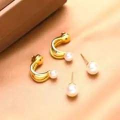 ピアス k18コーティング ゴールド 可愛い 可愛い パールcz
