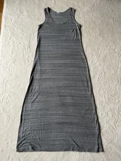GU ジーユー　グレー ノースリーブ ロングワンピース M
