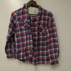 チェック柄　長袖シャツ