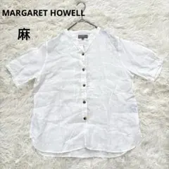 MARGARET HOWELL リネン 半袖プルオーバー ホワイト - メルカリ
