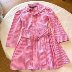 Polo Ralph Lauren ピンクストライプ ワンピース 3/3T