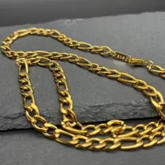 ヴィンテージ 18金 k18 ネックレス フィガロ 18k GP 刻印 ゴールド