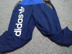 adidas ロゴ入り アディダス スエット　クロップドパンツ 紺 サイズ Ｓ