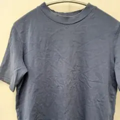 ブルーグレー 半袖 天竺コットンＴシャツ Ｓサイズ サイドスリット入り