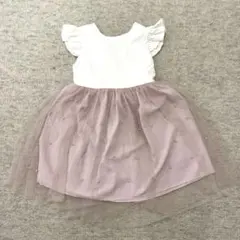 SALE！着画あり☆白×くすみピンク ワンピース ドレス 発表会