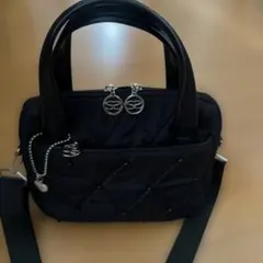 サボイ　ブラックキルティングショルダーバッグ　美品