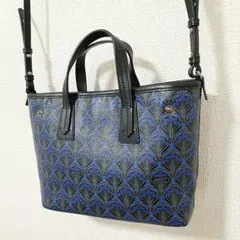 リバティロンドン イフィス ミニトートバッグ 2WAY ショルダー ブルー 
