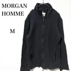 モルガンオム　日本製　ジップアップニットジャケットM ハイネック　ブラック　秋物