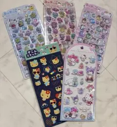 サンリオ♡うるちゅる　デニムステッカー　ジュエルステッカー　オバケーヌ5点セット