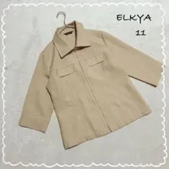 【ELKYA】 7分袖 ジップアップ ジャケット ベージュ 11Rのサムネイル